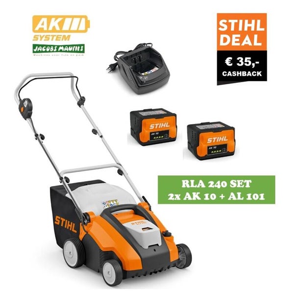 Stihl RLA 240 accu verluchter (met 2x AK 10 accu en lader AL 101)