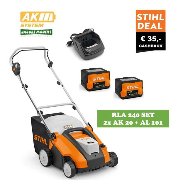 Stihl RLA 240 accu verluchter (met 2x AK 20 accu en lader AL 101)