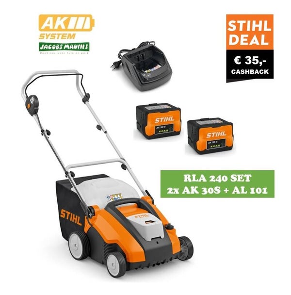Stihl RLA 240 accu verluchter (met 2x AK 30 S accu en lader AL 101)