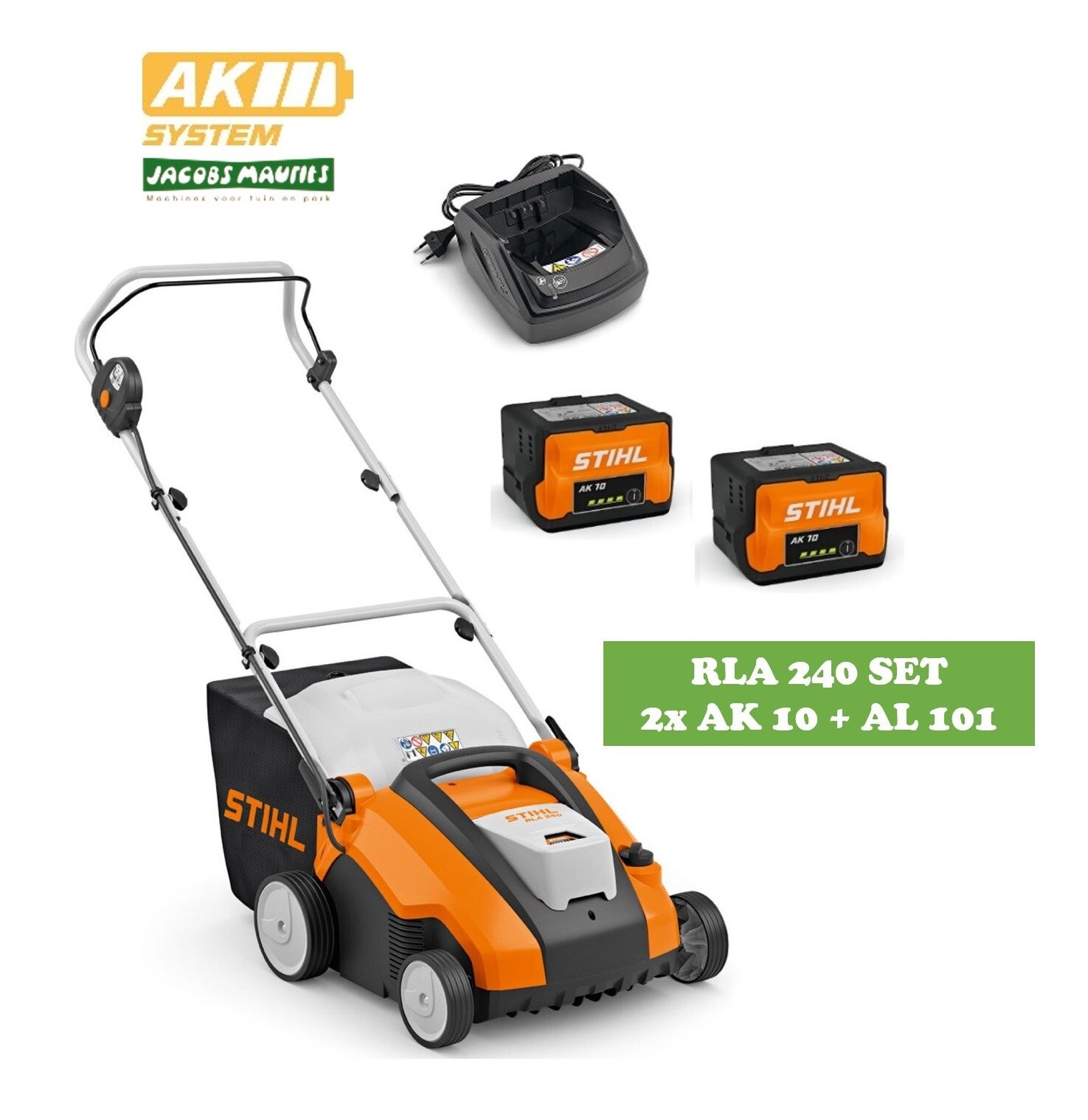 Stihl RLA 240 accu verluchter (met 2x AK 10 accu en lader AL 101)