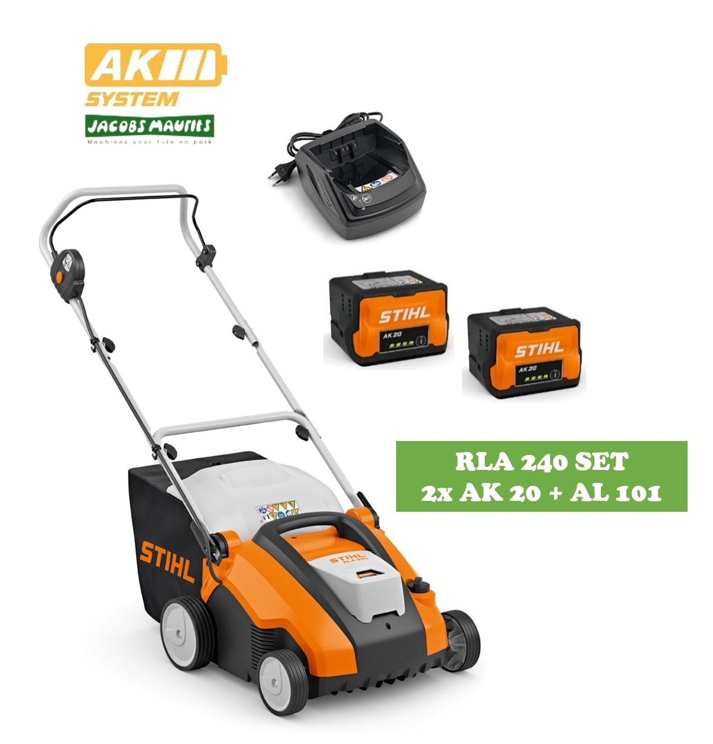 Stihl RLA 240 accu verluchter (met 2x AK 20 accu en lader AL 101)