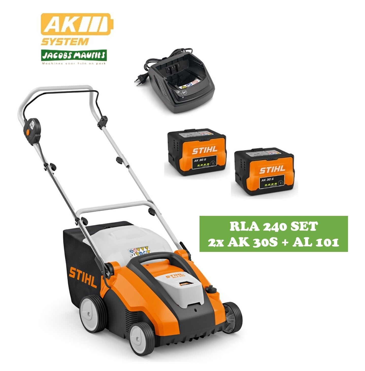 Stihl RLA 240 accu verluchter (met 2x AK 30 S accu en lader AL 101)