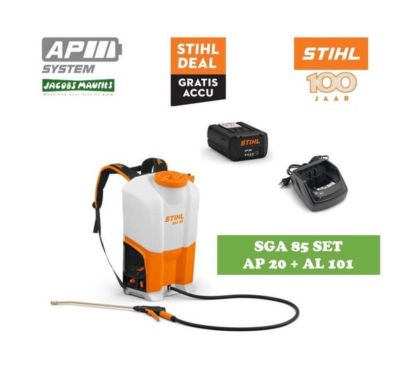 Stihl SGA 85 accu rugsproeier (met AP 20 accu en AL 101 lader)