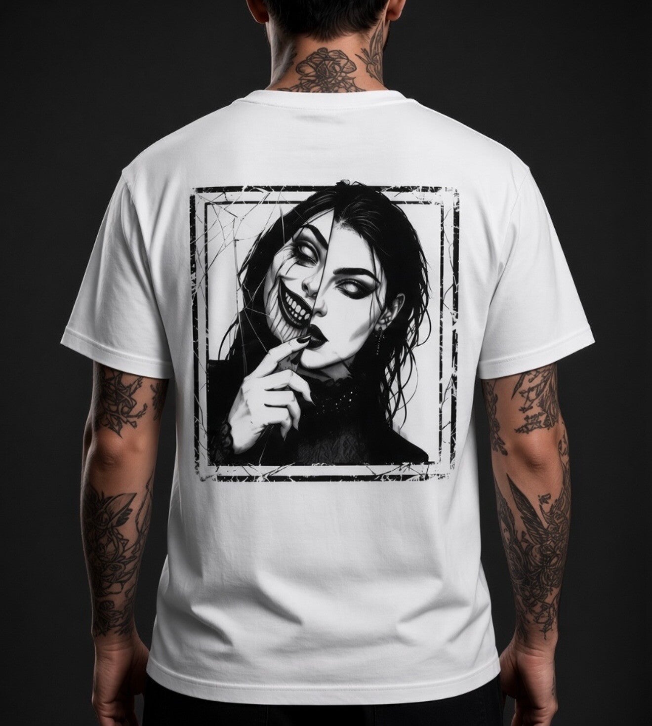 Oversized “goth” tee white