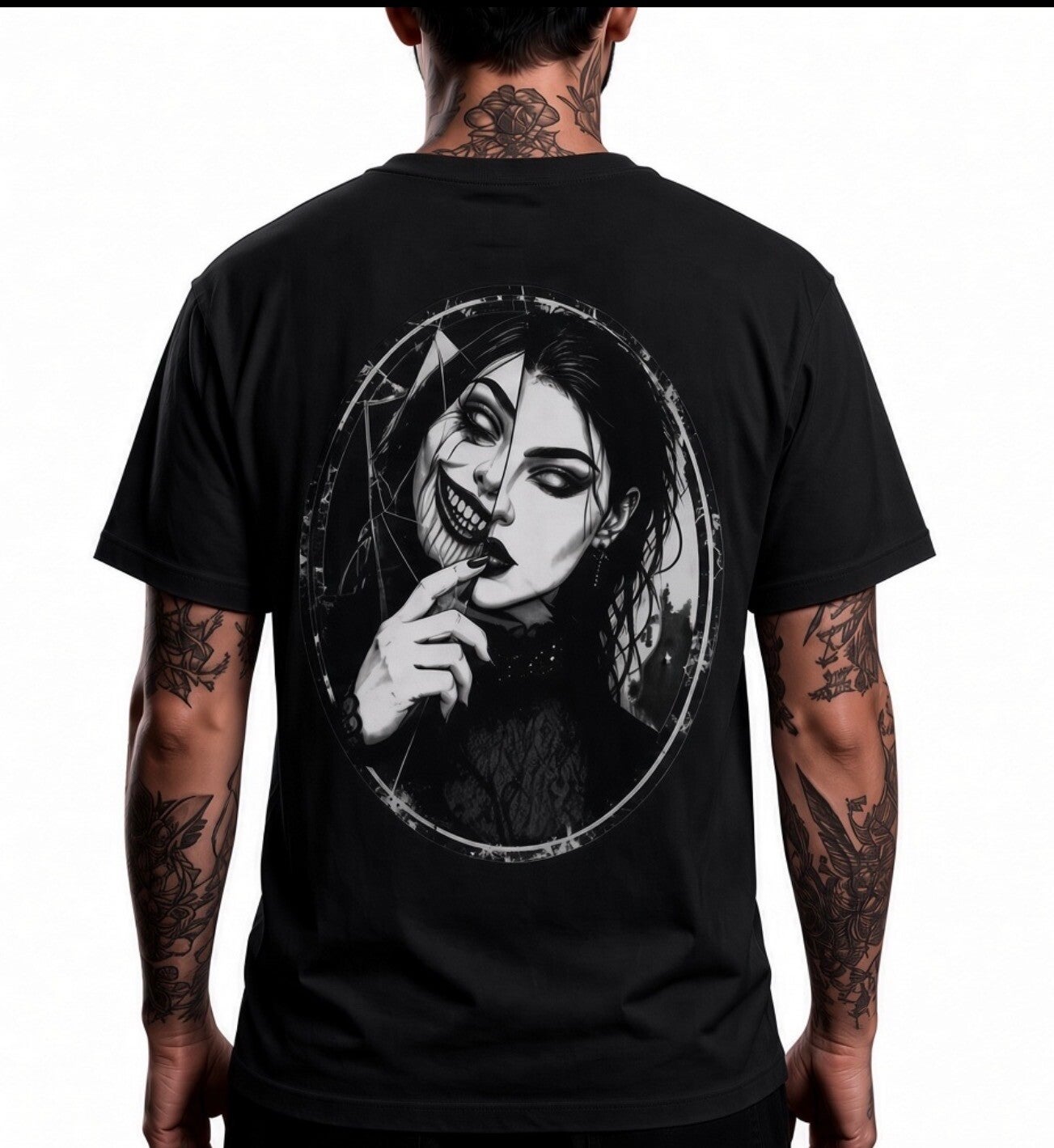 Oversized “goth” tee black
