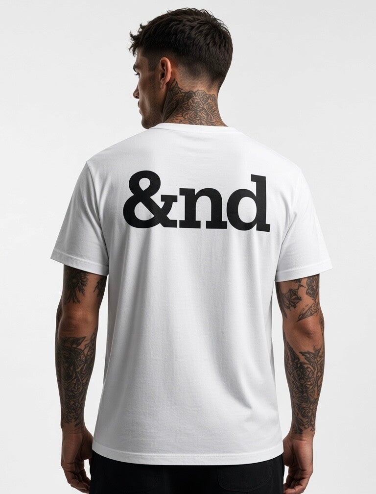 Unisex &nd black and white oversized tee