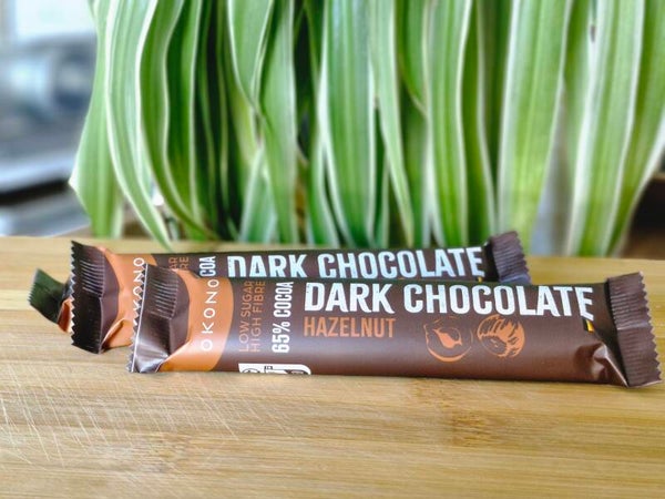Dark Chocolate Hazelnut Bar (35g) – OKONO