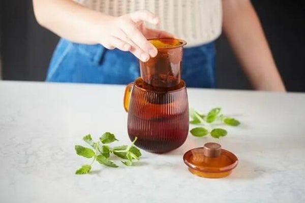 Theeglas Point-Virgule Donker Oranje