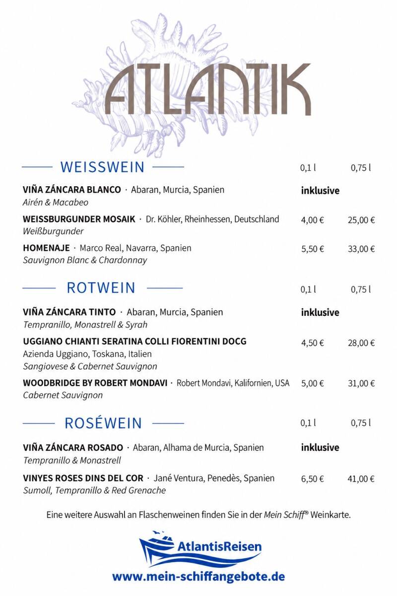 atlantik-speisekarte-mein-schiff-tui-cruises | www.atlantisreisen.com