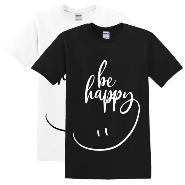 T-shirt comfortabel bedrukking quote be happy