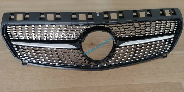 Diamond grill voor A-klasse W176 ZWART