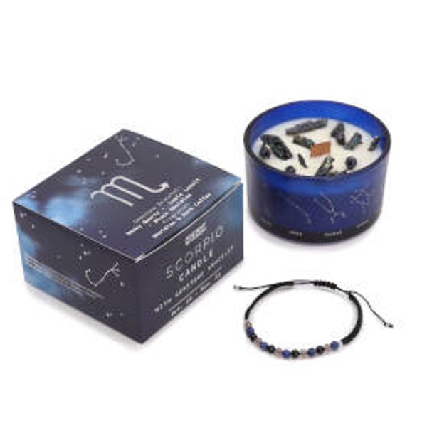 Sternzeichenkerze mit Armband Skorpion