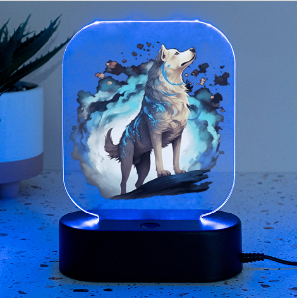 Fotolampe "weißer Wolf"