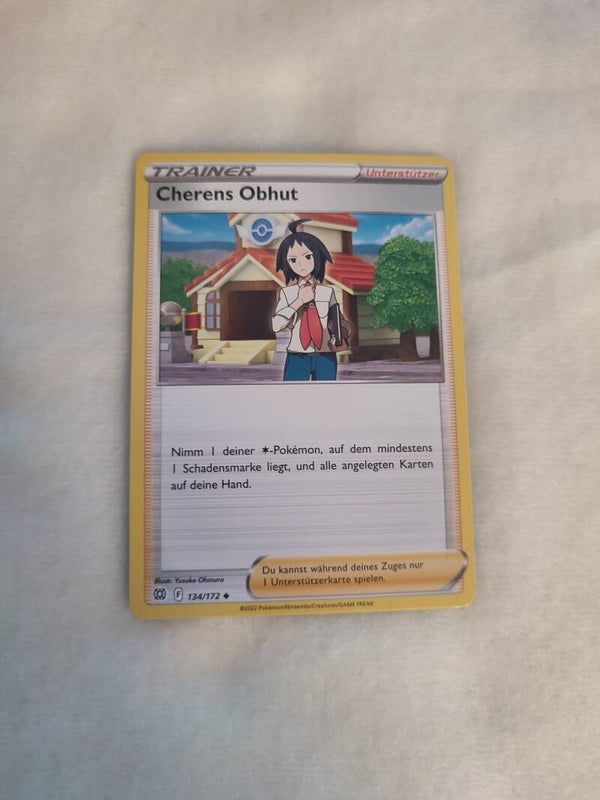 Pokemonkarte Deutsch "Trainer Cherens Obhut"