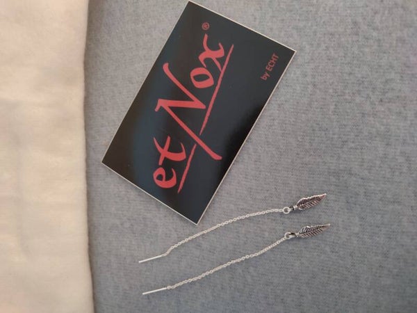 et Nox Silberohrringe "Feder" mit Kette