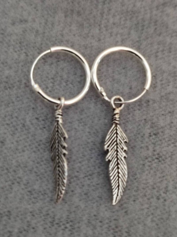 et Nox Ohrringe Große Feder" 925er Silber