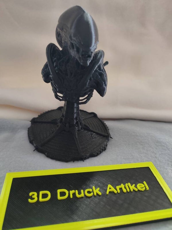 3D Druck "Alien Büste" schwarz