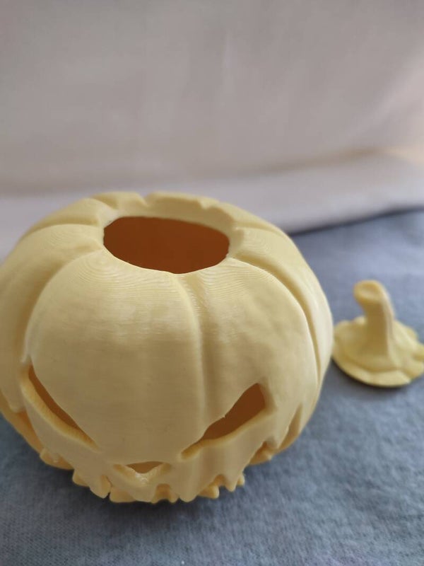3D Druck Halloween Kürbis gelb