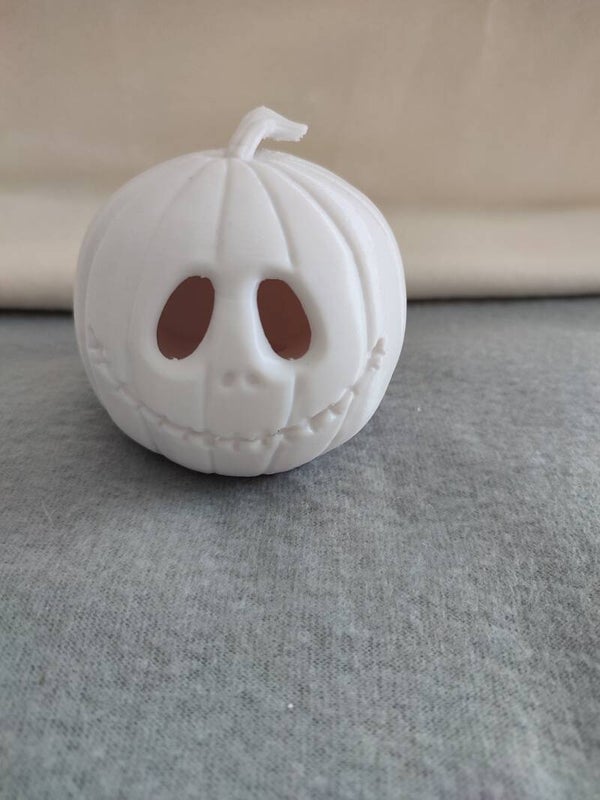 3D Druck Halloween Kürbis weiß