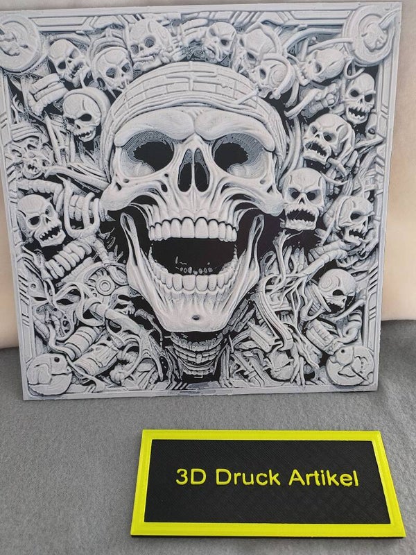 3D Druck Schild/Bild Totenköpfe