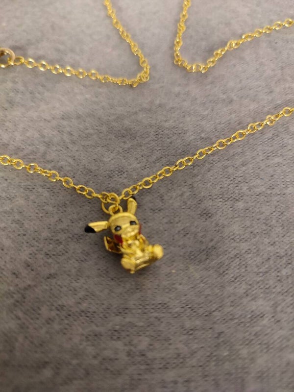 Pikachu goldfarbene Halskette
