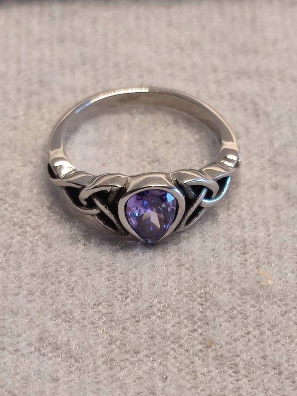 etNox Celtic Drop Edelstahlring mit Zirkonia