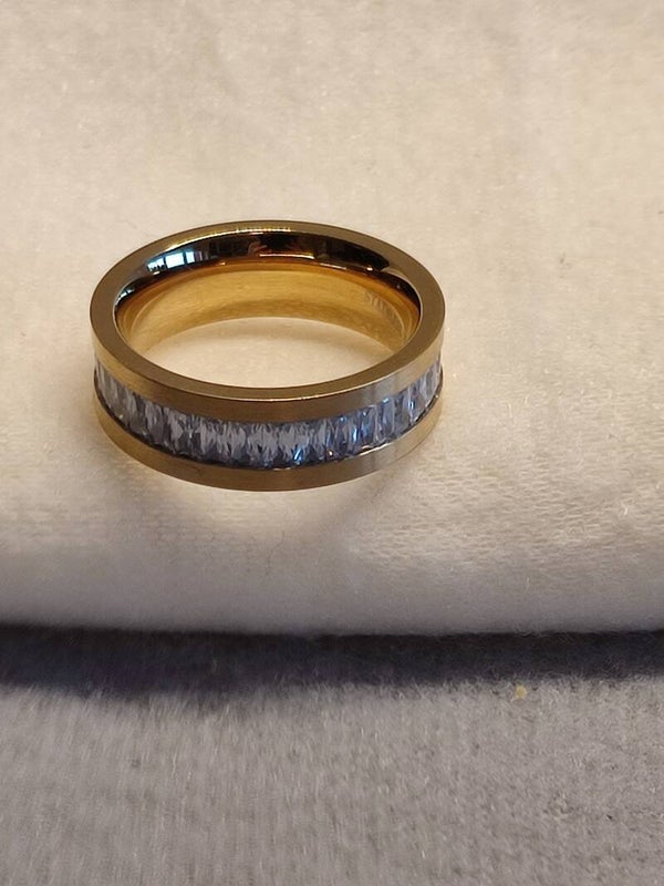 LuxXl "Fine Steel" Edelstahl  Zirkonia golden