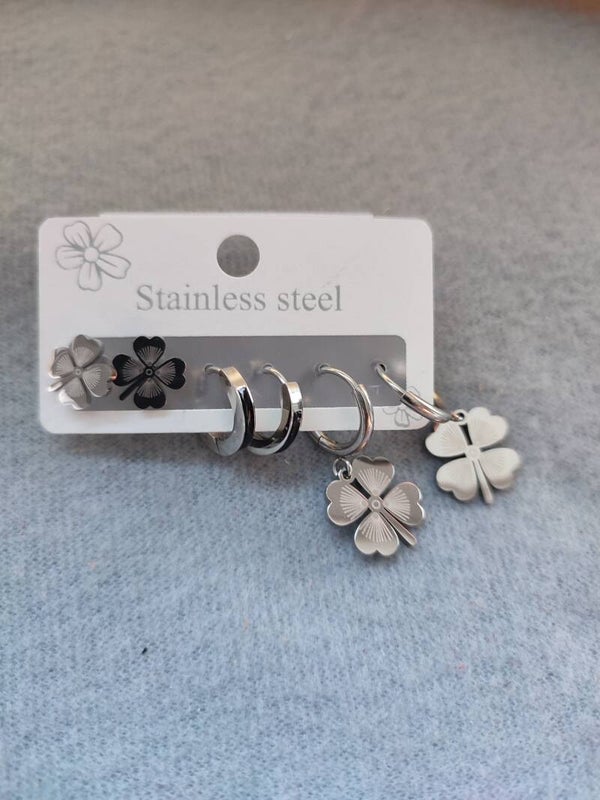 Akzent 3er Ohrringset Edelstahl "Lucky"