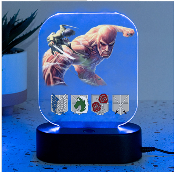 Fotolampe "Attack on Titan Mikasa und Titan"