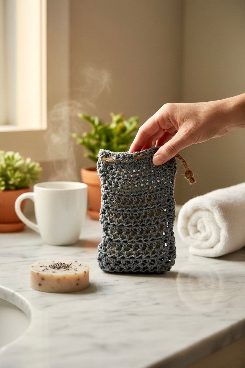 Soap exfoliating bag