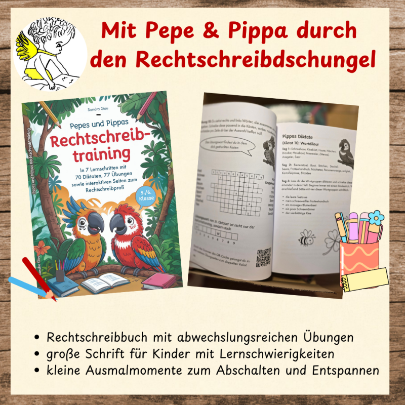 Beispielseite aus dem Rechtschreibtraining mit Übungen und Diktat für die 5. und 6. Klasse