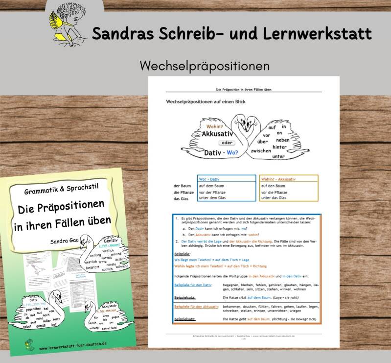 Wechselpräpositionen Merkblatt, Wechselpräpositionen Übungen, welche Präpositionen leiten welchen Fall ein, Zuordnung der Präpositionen in die Fälle, Merkblatt zu Präpositionen, Übungen zu den Präpoistionen