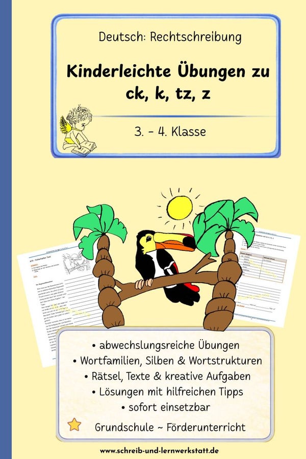 Kinderleichte Übungen zu ck, k, tz, z