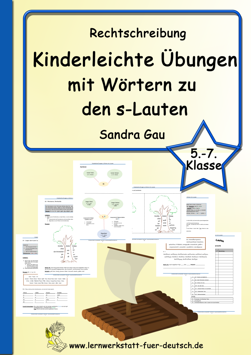 Lernmaterial s-Laute, Übungen zu s ss ß, Lernmaterial s ss ß, Unterschied s ß, Wörterliste zu s ss ß, Übungen zum ABC, Übungen zum Ableiten, Übungen zum Wortstamm, Förderschulmaterial, Rechtschreibstrategie s ss ß