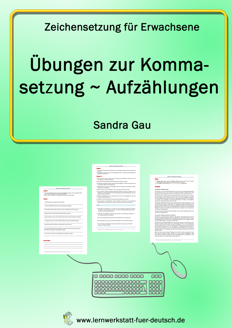 Lernmaterial für Erwachsene zur Aufzählung mit Lösungen und Merkseiten, Arbeitsblätter Erwachsene Aufzählung, Übungen zur Aufzählung, Lernseiten Erwachsene Aufzählung
