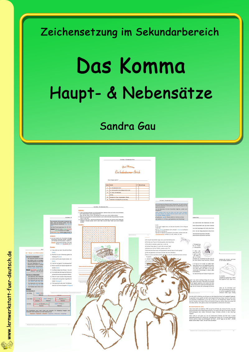 Satzstruktur farbig üben, Übungen Hauptsatz und Nebensatz, Lernmaterial Hauptsatz und Nebensatz, Fördermaterial Hauptsatz Nebensatz, Arbeitsblätter Hauptsatz Nebensatz, abwechslungsreiche Übungen Hauptsatz Nebensatz mit Lösungen