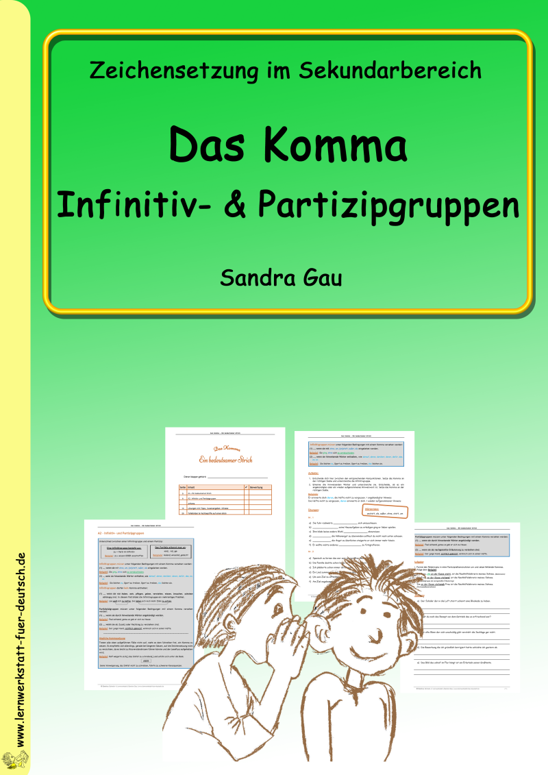Infinitivgruppen, Partizipgruppen, Infinitiv mit zu, zu-Infinitiv Grundform des Verbs, Partizip Perfekt, Übungen zu Partizip Präsens, Infinitivkonstruktionen, Adverbiale Infinitivkette, Verbalgruppen, Grammatik Deutsch Arbeitsblätter mit Lösungen