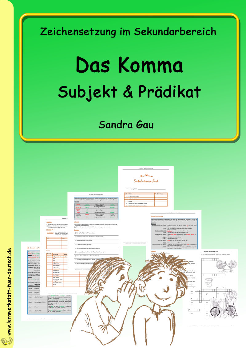 Subjektbestimmung, Prädikat, Lernmaterial Subjekt Prädikat mit Lösungen Merkseiten, Subjektsatz, Prädikatsformen, Satzgliedanalyse, Verbform, Verben verändern, Verben konjugieren Arbeitsblätter