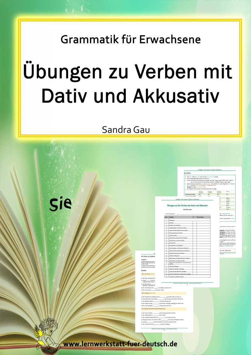 Verben mit Dativ und Akkusativ, Objektfälle bestimmte Verben Deutsch, Lernmaterial Dativ Akkusativ Erwachsene, Kasusbestimmung Dativ Akkusativ, Präpositionen mit Dativ oder Akkusativ, Verben mit zwei Objekten Deutsch, Satzbau Dativ Akkusativ Übung
