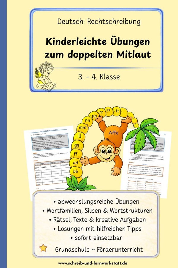 Kinderleichte Übungen zum doppelten Mitlaut