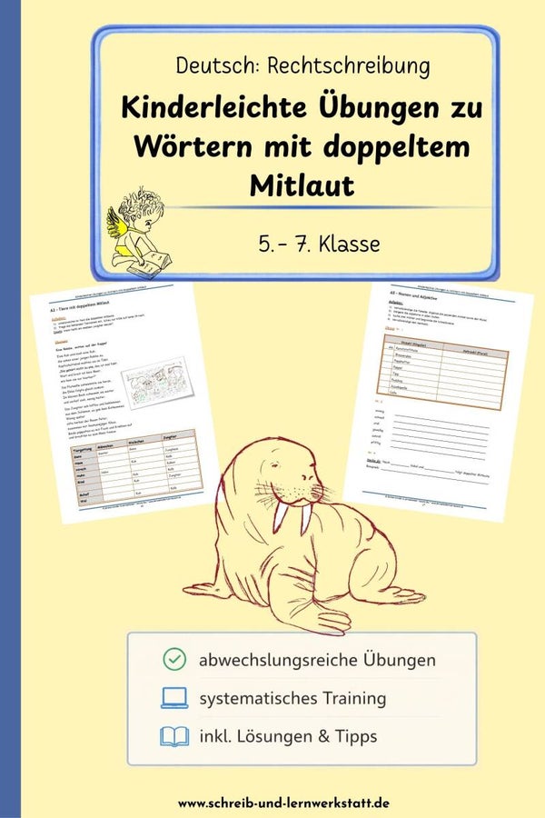 Kinderleichte Übungen mit Wörtern zum doppelten Mitlaut