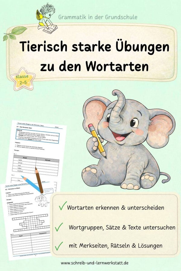 Tierisch starke Übungen zu den Wortarten