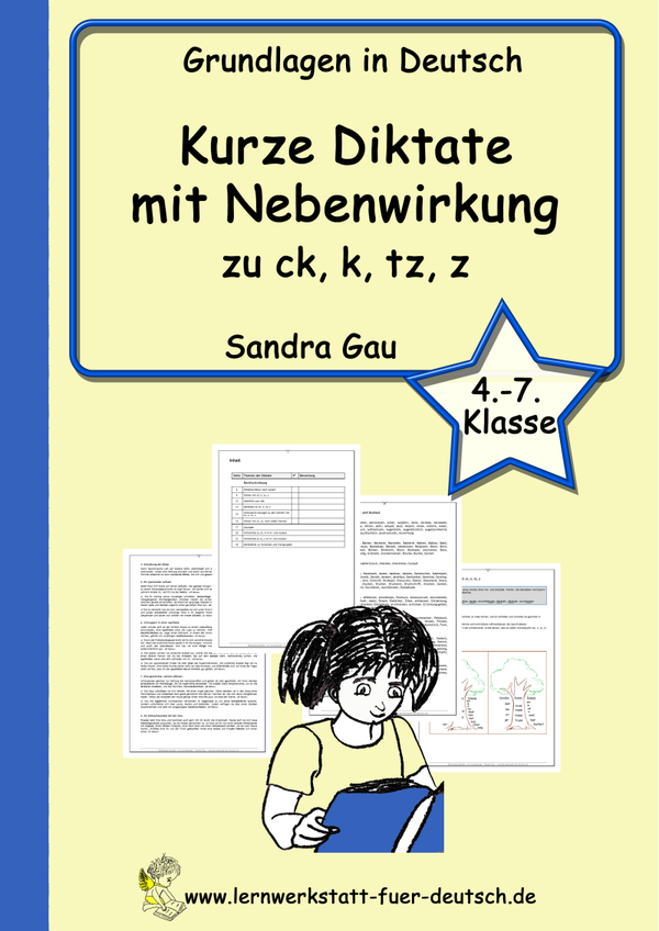 Kurze Diktate mit Nebenwirkung zu ck, k, tz, z