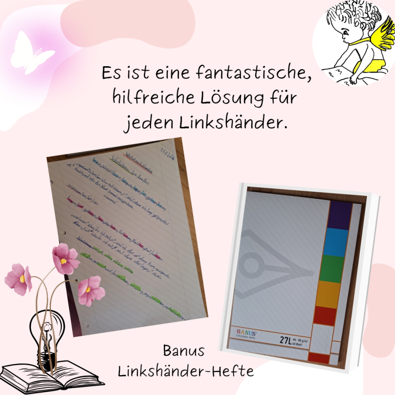 Linkshänder, Linkshänder Hilfsmaterial, Linkshänderlösung, Linkshänder Lösung, Linkshänder Heft