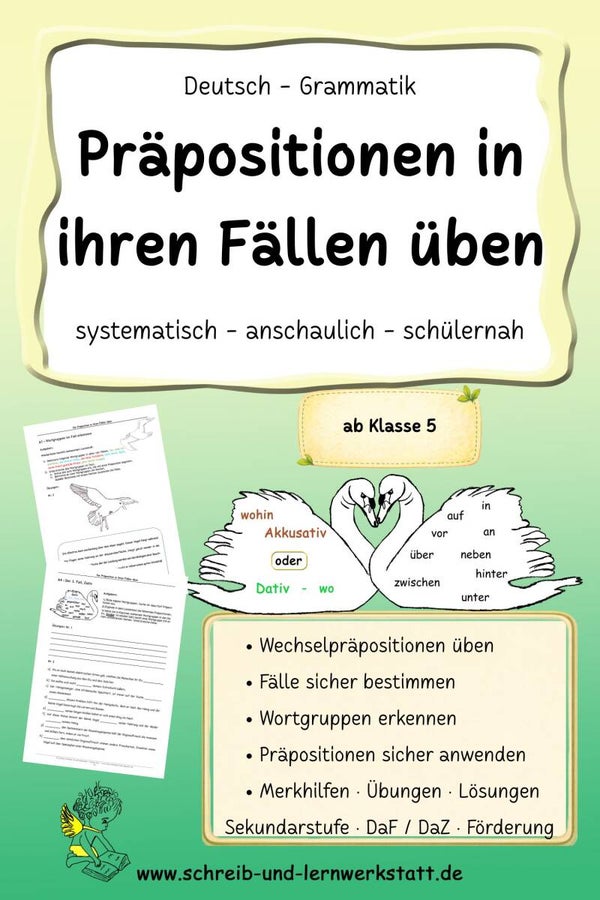 Die Präpositionen in ihren Fällen üben