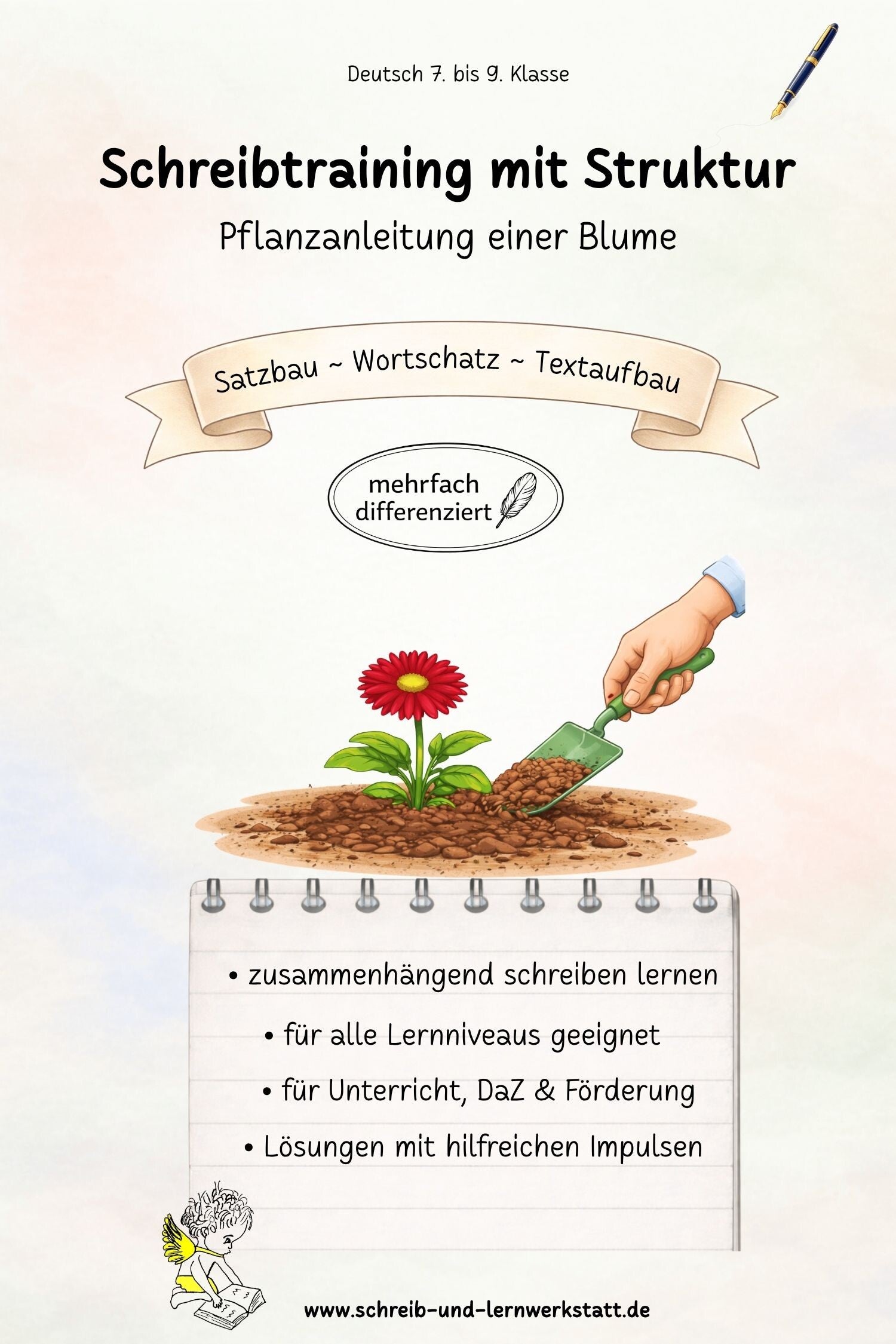 Schreibtraining mit Struktur - Pflanzanleitung einer Blume