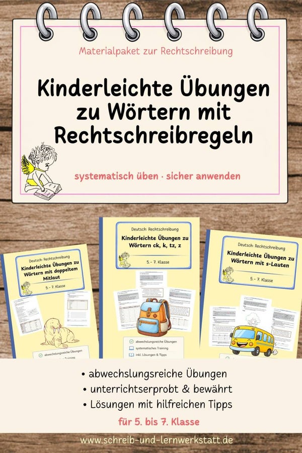 Kinderleichte Übungen zu Wörtern mit Rechtschreibregeln