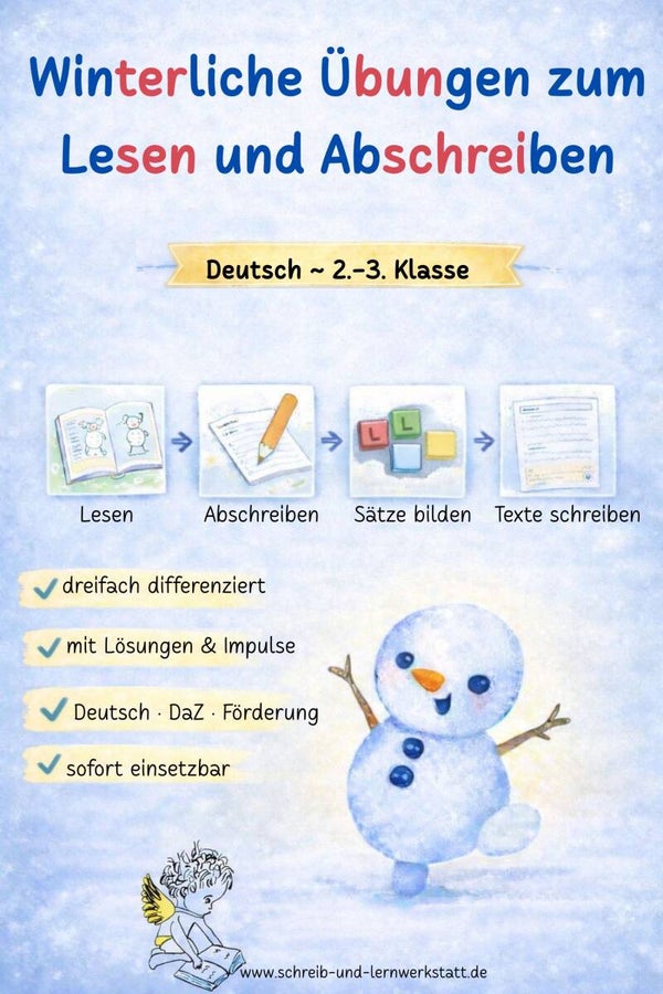 Winterliche Übungen zum Lesen und Abschreiben