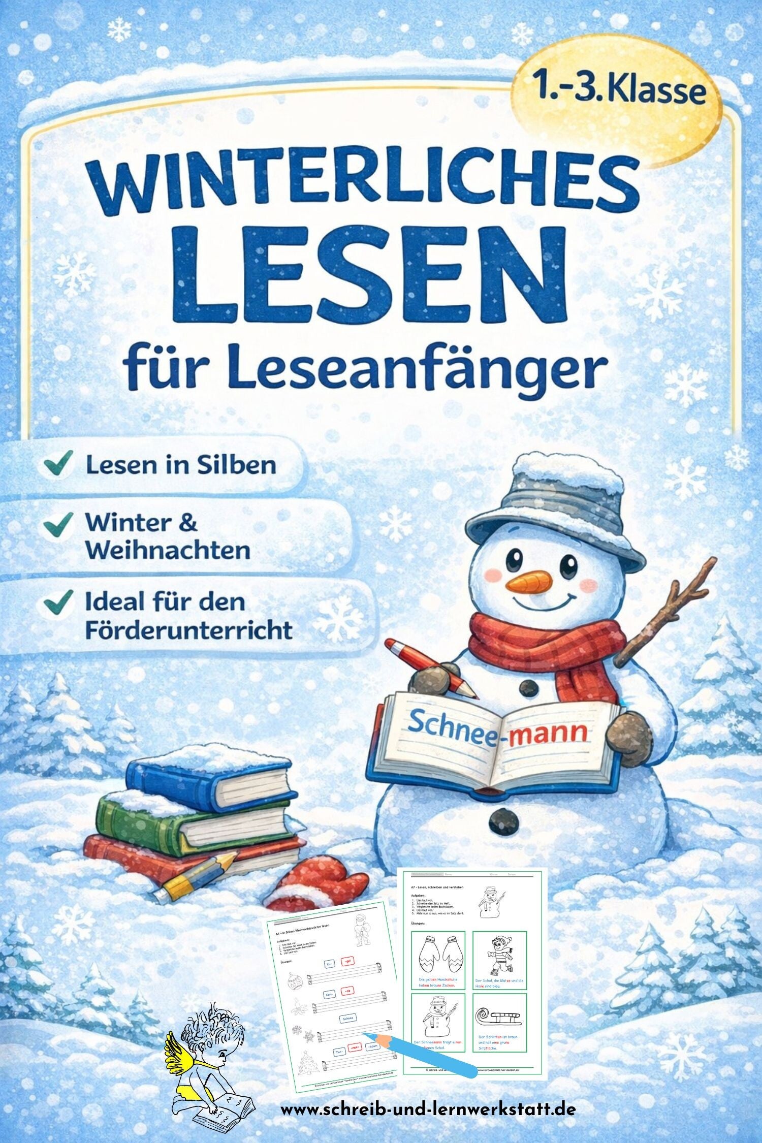 Lesen lernen in Silben und gleichzeitig Abschreibübungen bietet dieses Lernmaterial.
