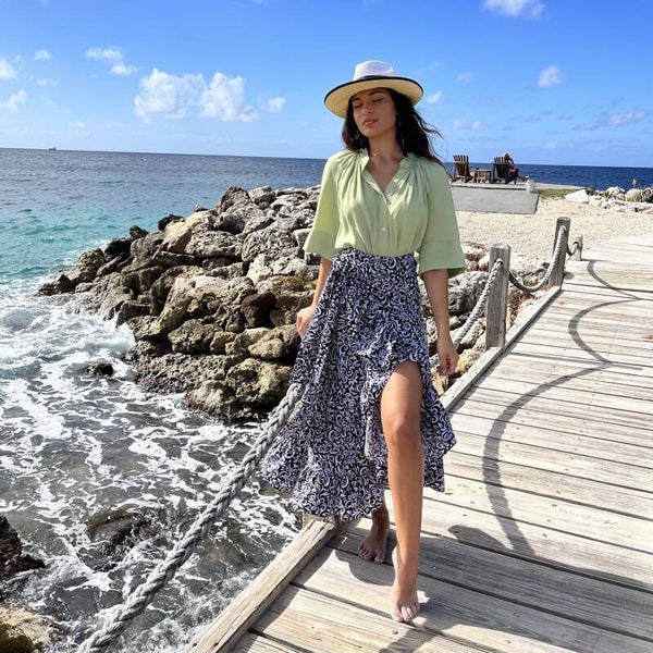 Long skirt Black White Gold